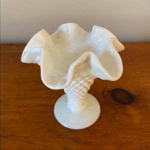 Vintage Hobnail Milk Glass Mini Vase